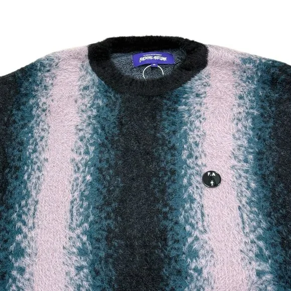 FA World Entertainment F*cking Awesome Fuzzy Knit Sweater Pink Black Medium